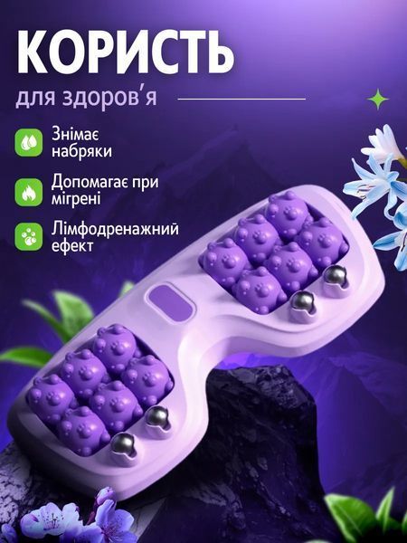 Роликовий масажер для ніг з магнітними кульками Фіолетовий 0028 фото
