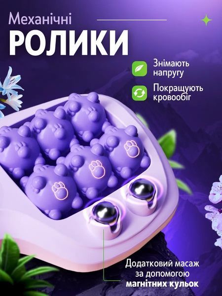 Роликовий масажер для ніг з магнітними кульками Фіолетовий 0028 фото