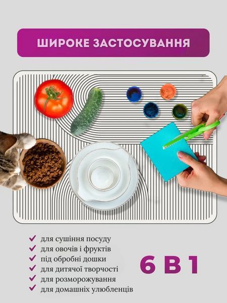 Нано-коврик для кухні водопоглинаючий, антиковзкий, багатофункціональний 40&times;50 см 0071 фото