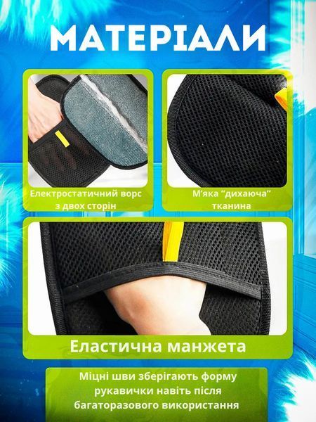Електростатична рукавичка для прибирання шерсті з одягу, меблів та килимів KLIK-009 фото